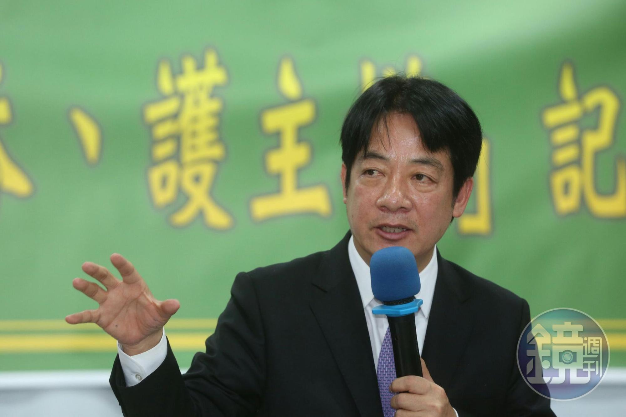 民進黨總統黨內初選候選人賴清德今出席本土社團舉辦的「反併吞護主權」記者會。