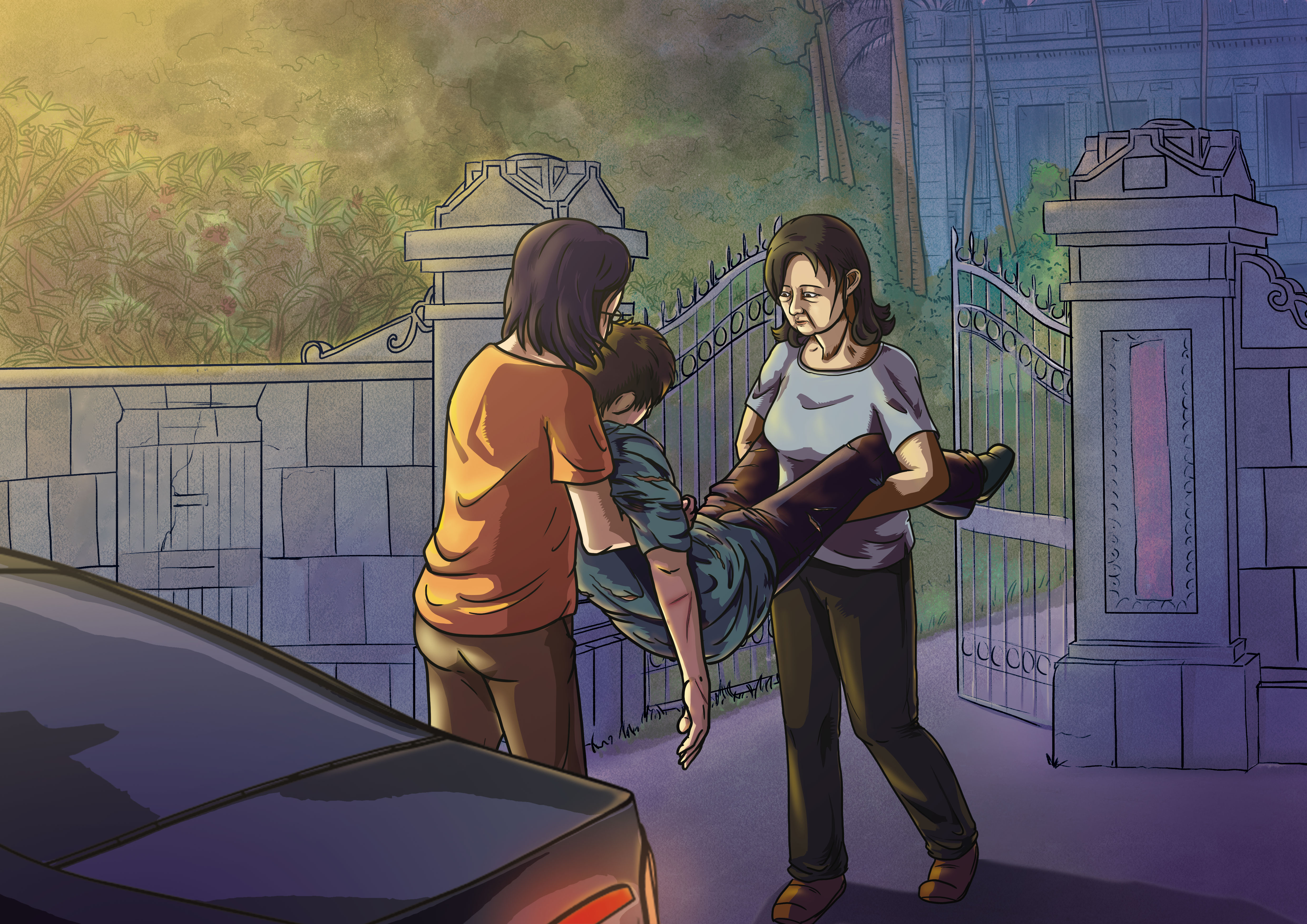 詹姓少年死在默園，母親與信徒許愛珍將他送到台中就醫，謊稱在家裡暴斃。