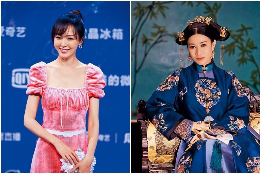 35歲的唐嫣（左圖）過往被譏為「傻白甜專業戶」，她欲轉型，接演大型宮鬥劇，微博卻有人爆料，影射她不想與港星佘詩曼對戲。而佘詩曼（右圖）因《延禧攻略》的「嫻妃」一角大紅，她16年前就在TVB演過宮鬥劇，經驗豐富。（左圖東方IC、右圖翻攝自劇照）