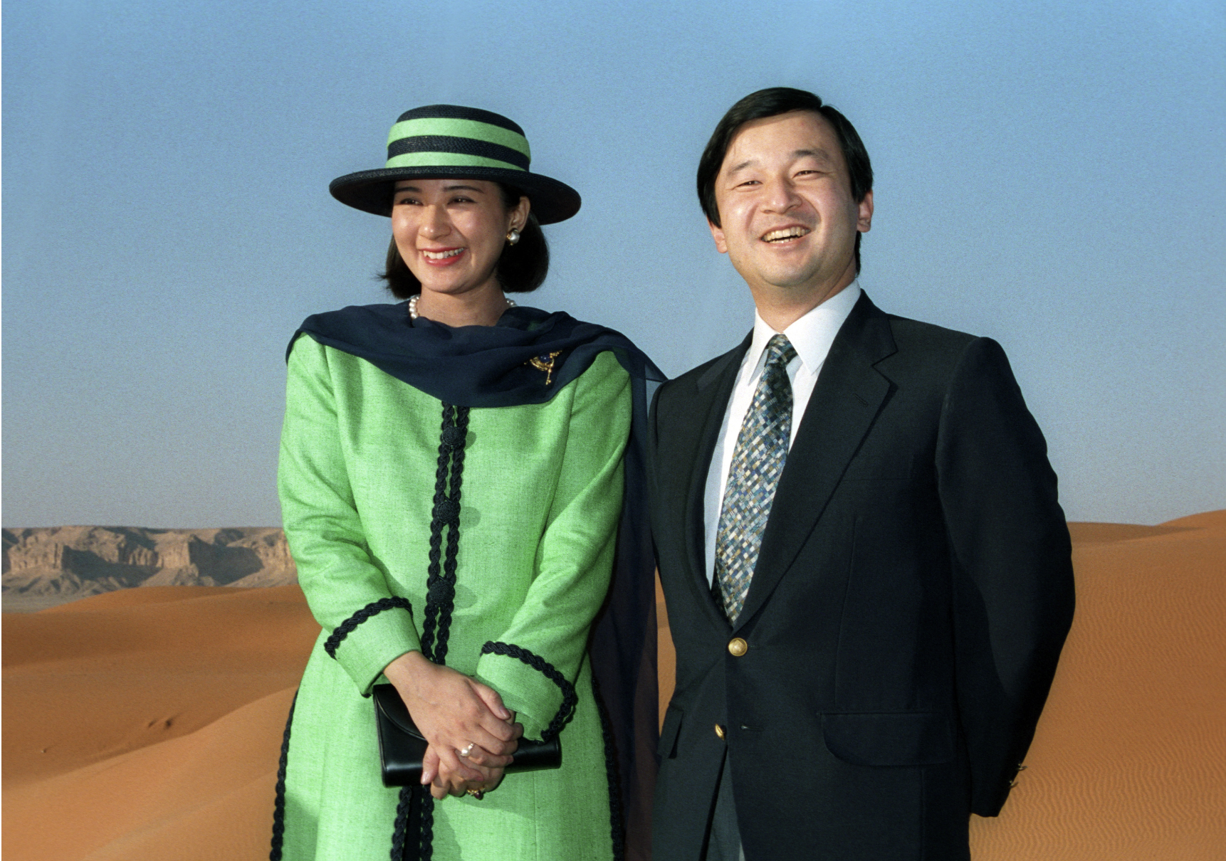 德仁皇太子與雅子妃1994年訪問沙烏地阿拉伯。（達志影像）