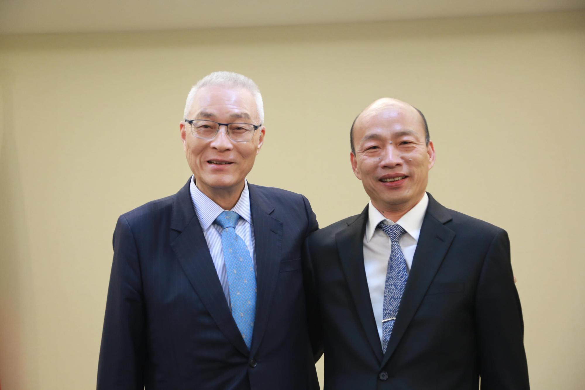 「吳韓會」今下午3點於國民黨黨部舉行閉門會談,但吳敦義卻沒跟韓國瑜一同出席會後轉述會。(國民黨提供)