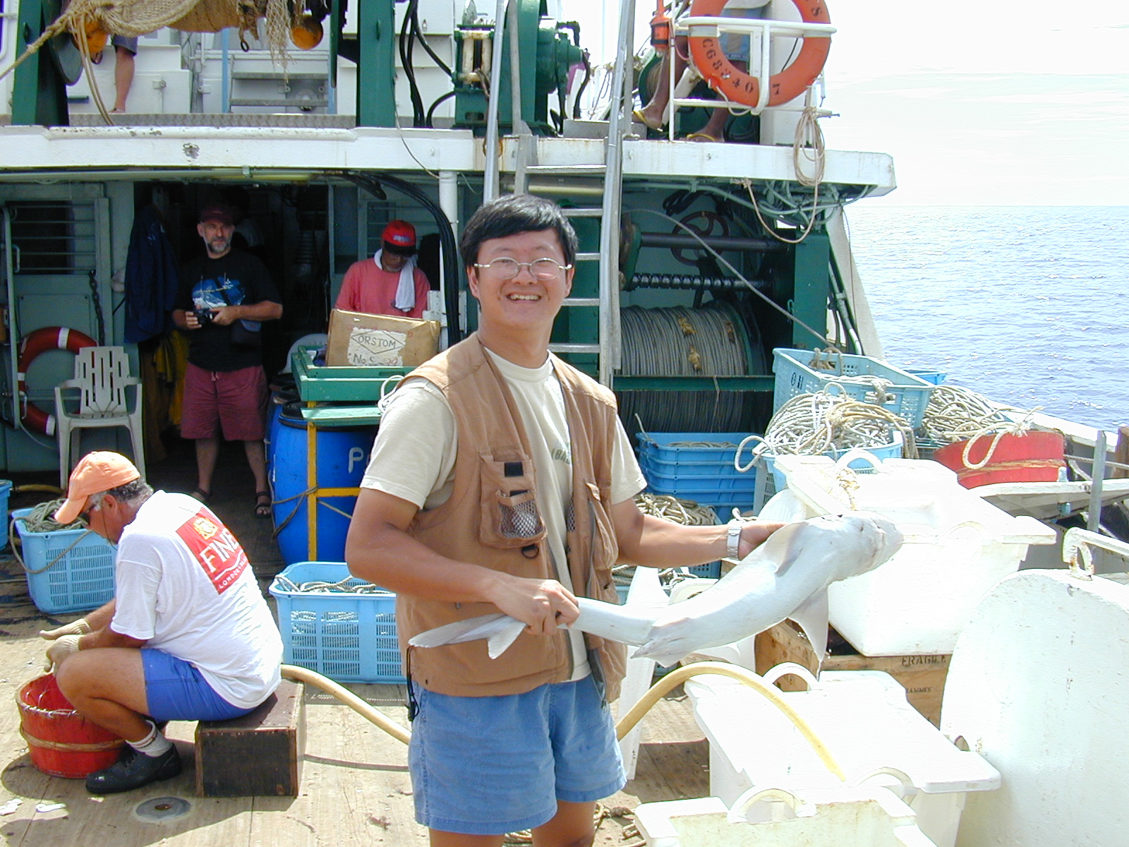 過去唸的是演化生物學，李柏鋒專精鯊魚領域，談到鯊魚話題仍難掩興奮。（李柏鋒提供）