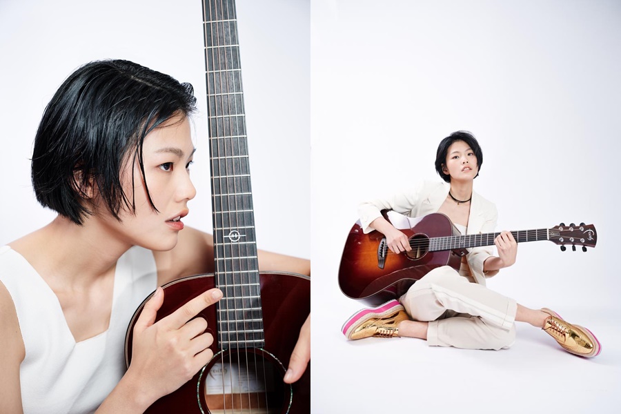 音樂才女柯泯薰代言英國手工吉他，人與琴激盪出火花。（洗耳恭聽allears提供）