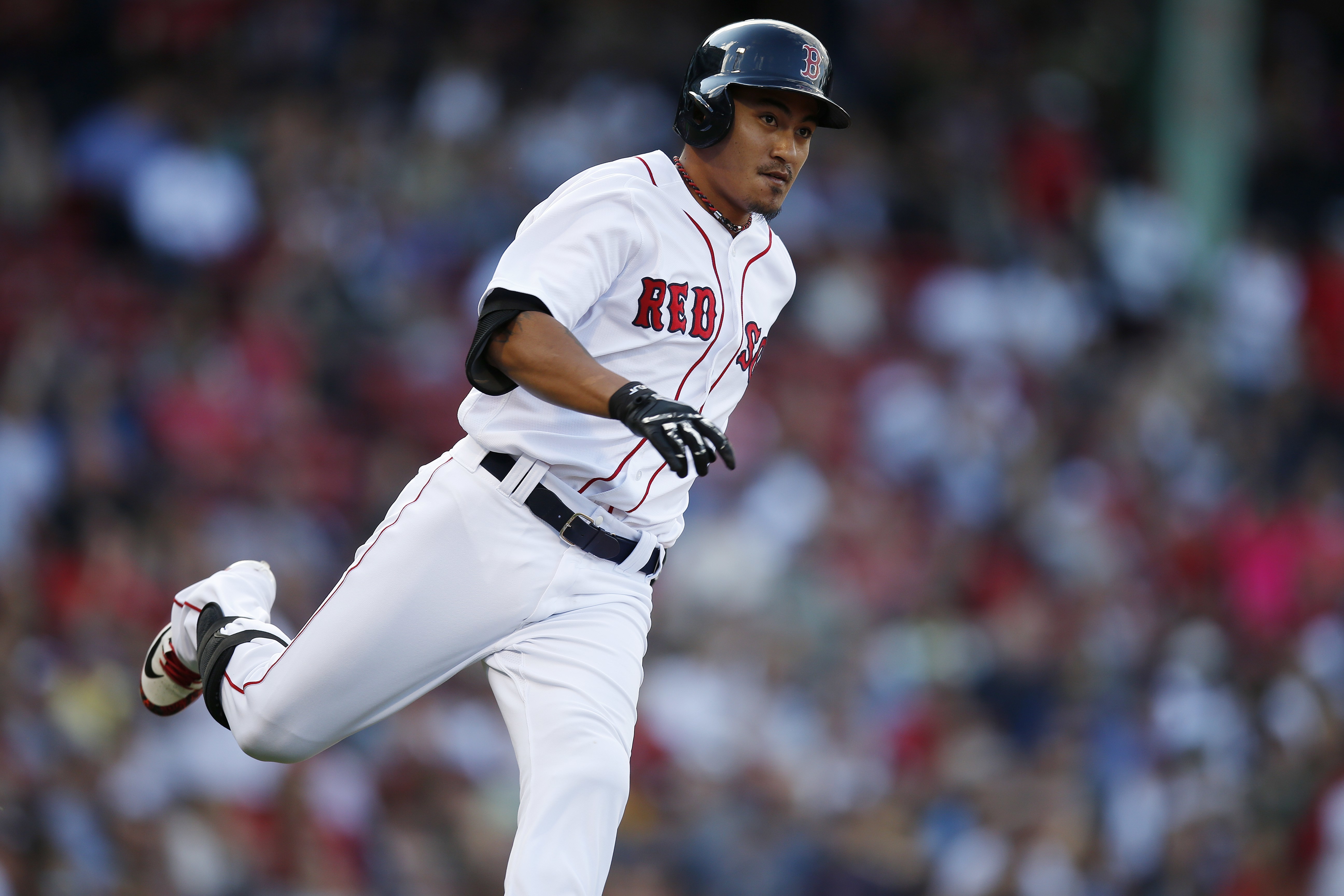 林子偉效力的紅襪隊，今天（2日）擊敗運動家隊，林子偉貢獻2安，還以35支安打超越胡金龍的34支，成為旅美安打王。圖為資料照。（東方IC）