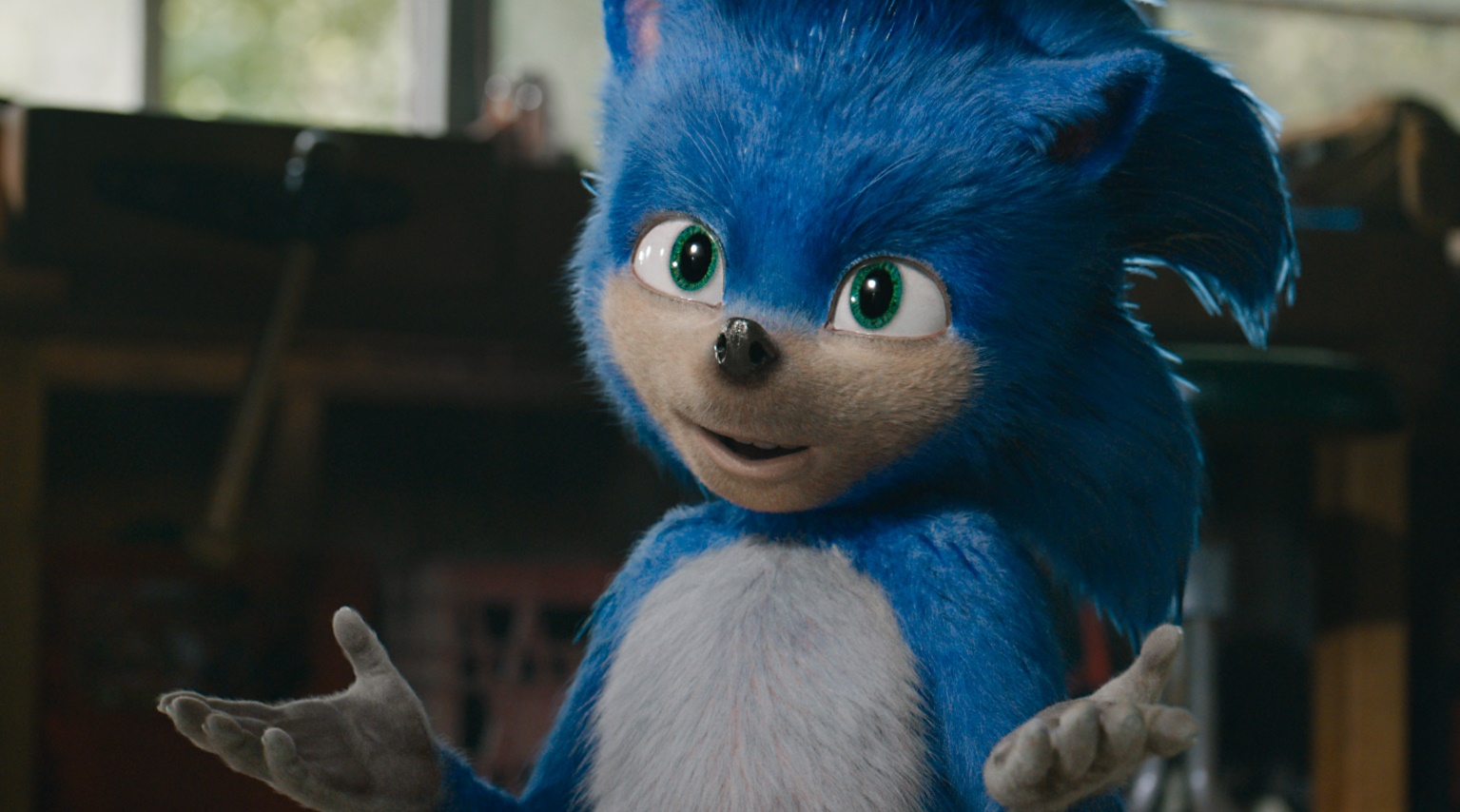 電影《音速小子》公佈造型，被粉絲嫌棄不夠可愛，導演承諾會進場整修後，再跟大家見面。（UIP提供）