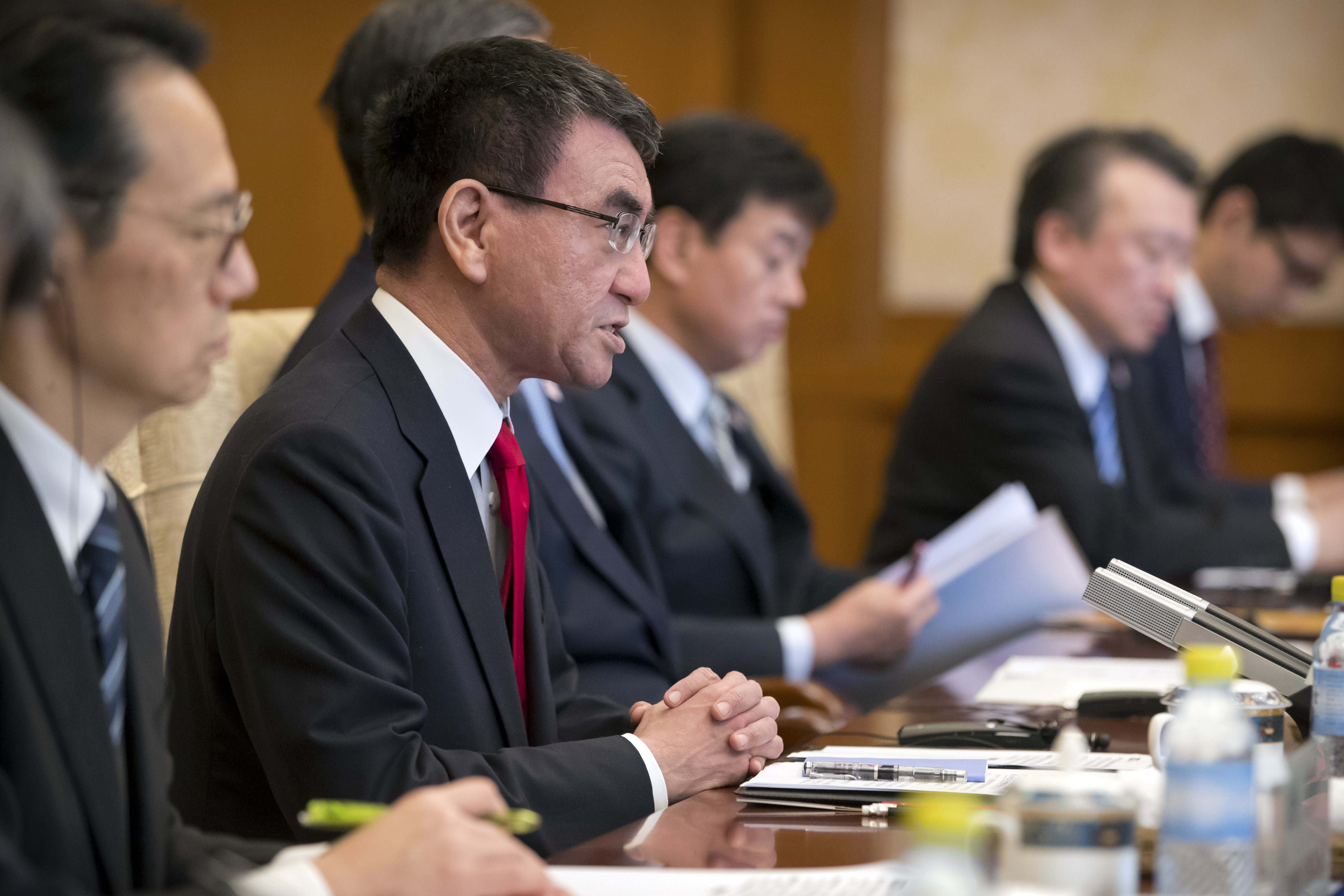 日本外務大臣河野太郎，明確表示「日本支持台灣以觀察員身分參與WHO總會」。（東方IC）