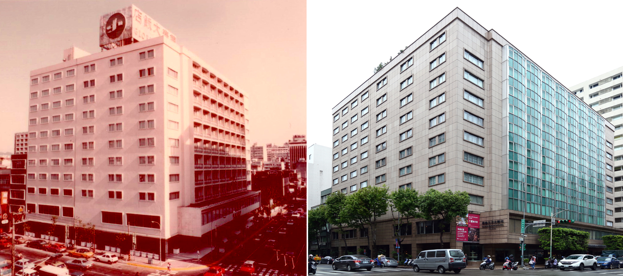 1970年，陳炯福的父親陳天貴將自家工廠改建為飯店。（左圖為華泰提供）