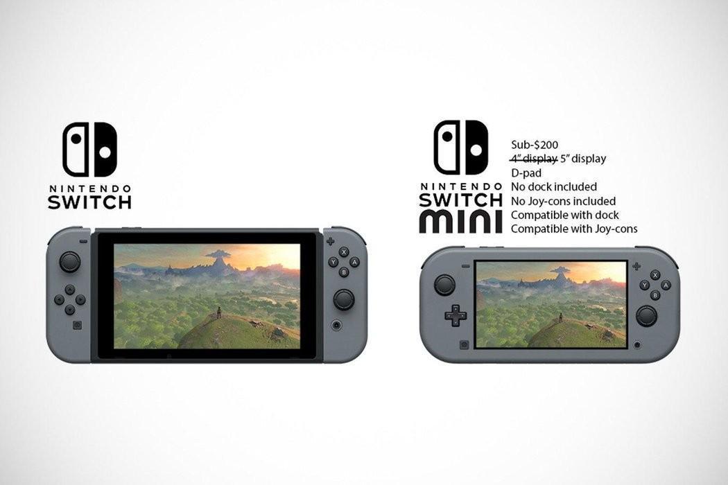 網友為謠傳已久的迷你型掌機「Switch Mini」製作的模擬圖。（圖片來源：網路截圖）