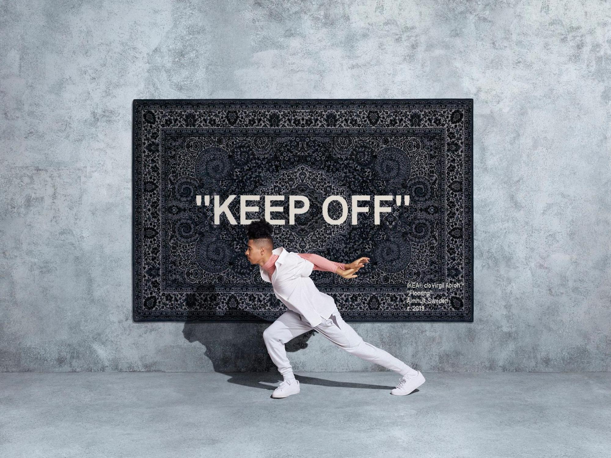 就是這款Off-White聯名款的地毯，引起民眾瘋搶。（翻攝自IKEA官網）