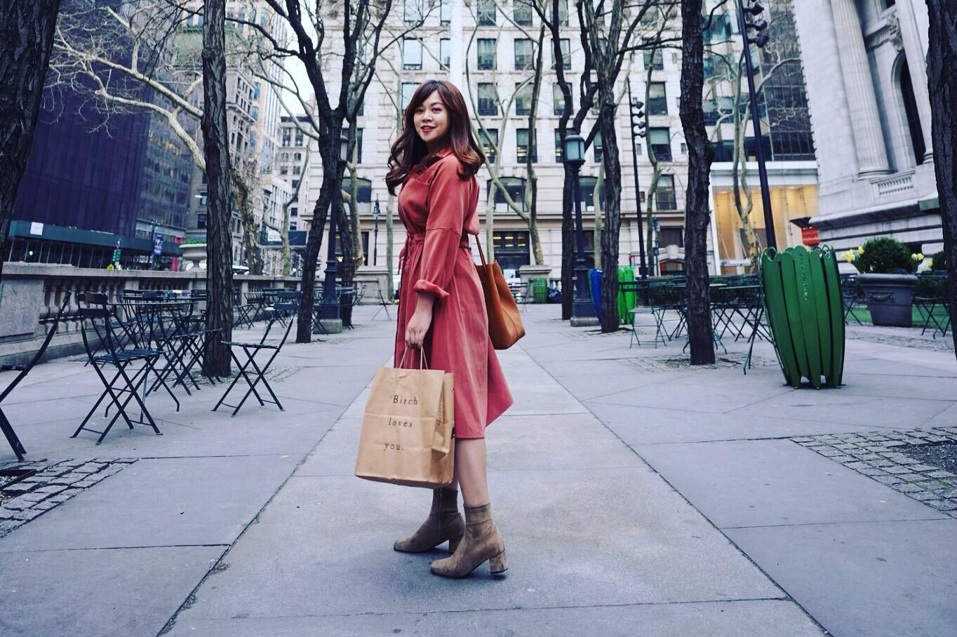 賴家瑩喜歡四處旅行,圖為她到紐約遊玩。(賴家瑩提供)