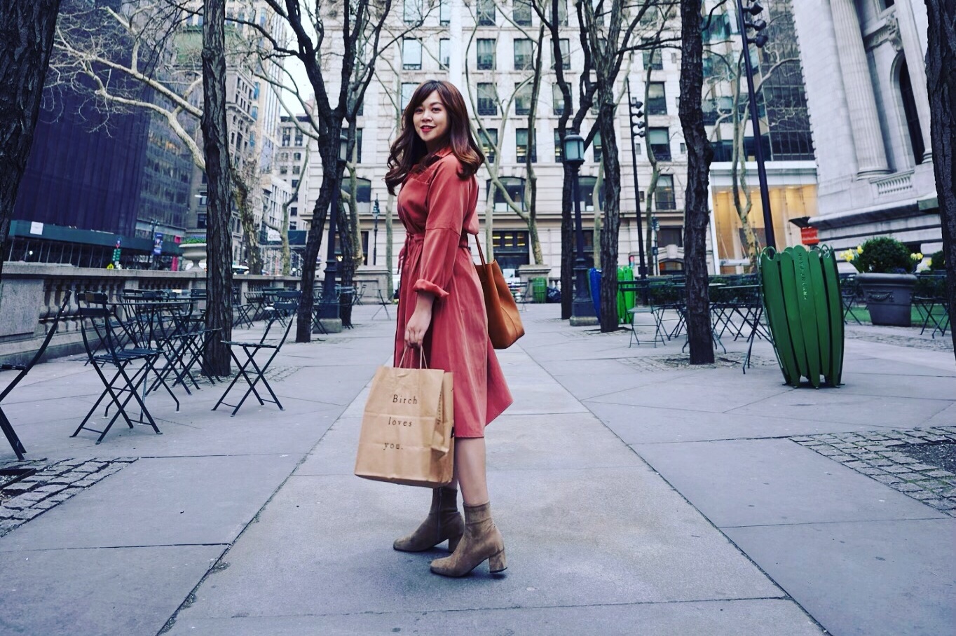 賴家瑩喜歡四處旅行，圖為她到紐約遊玩。（賴家瑩提供）