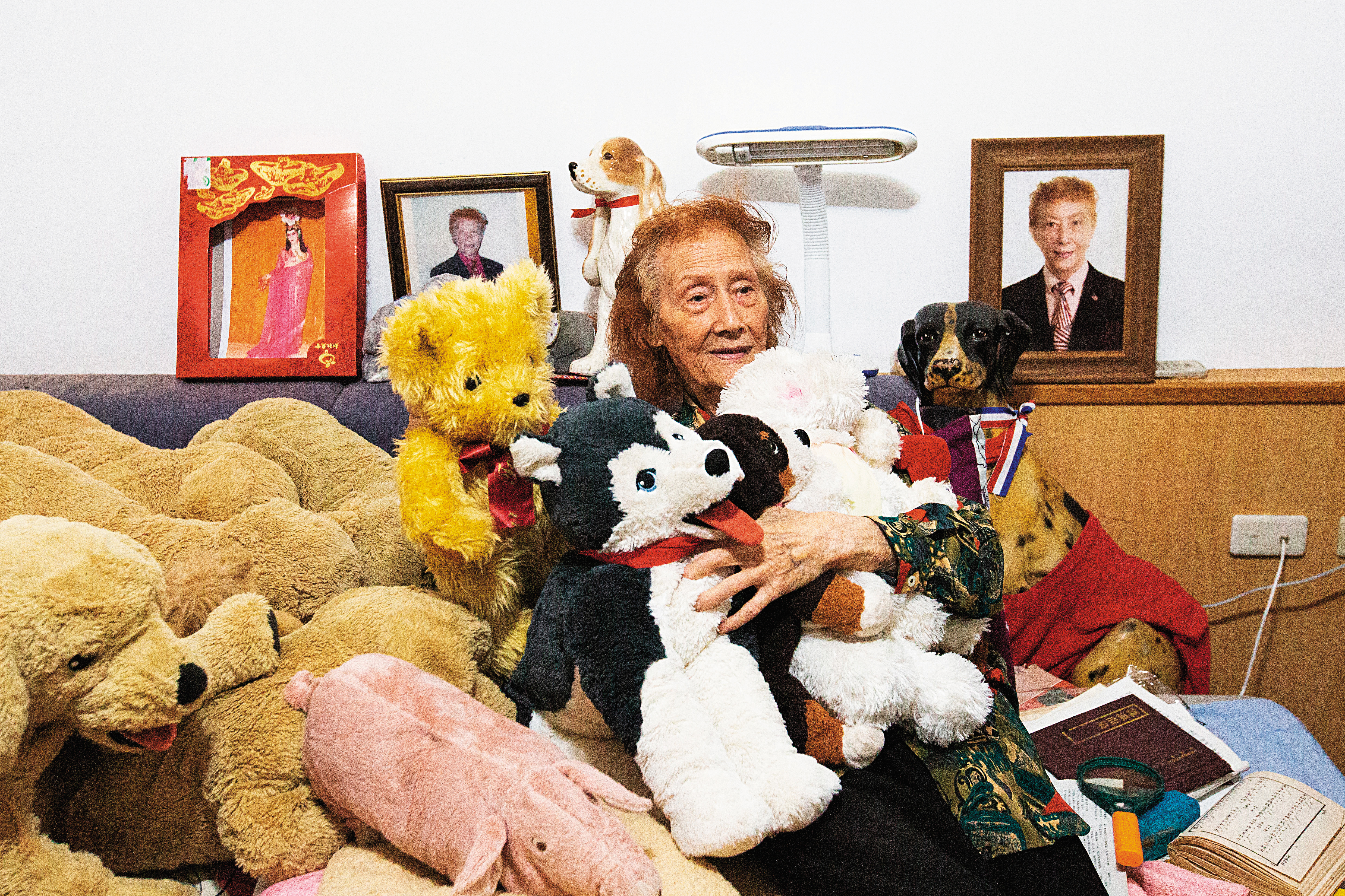 夏華達愛狗成癡，8隻狗死掉之後，路上看到狗布偶，見一隻買一隻，夜夜抱著布偶睡覺。