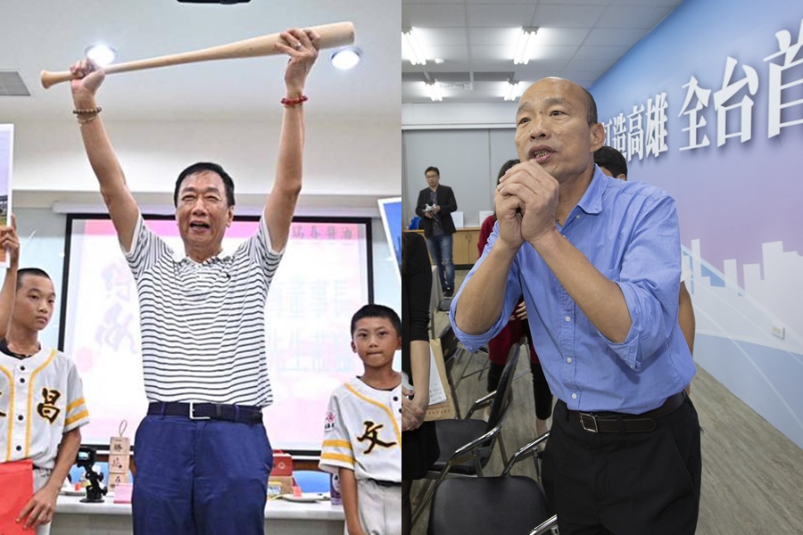 郭台銘稱自己出來參選總統是替高雄市長韓國瑜解套，但總目標是讓台灣發大財。（翻攝郭台銘臉書、資料照）