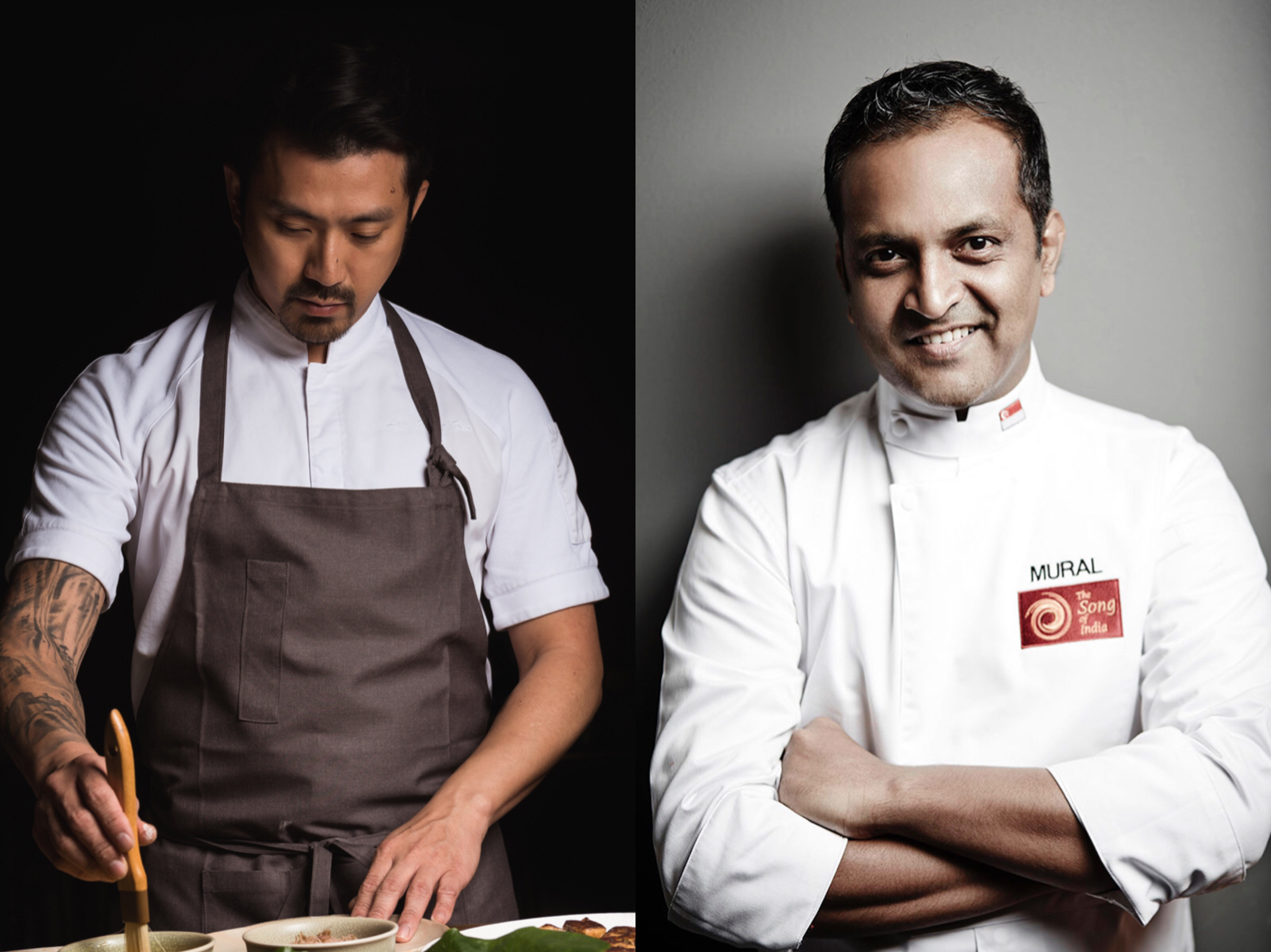米其林一星「The Song of India」主廚Manjunath Mural（右）將來台與Longtail主廚林明健（左）合作快閃餐會。（Longtail提供）