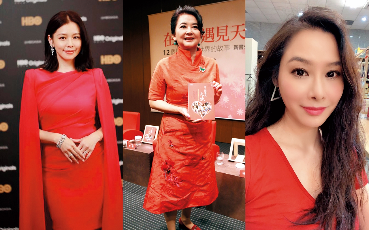 徐若瑄（左起，翻攝徐若瑄臉書）、胡慧中（東方IC）和陳柏渝（翻攝陳柏渝臉書）都曾風光出嫁。