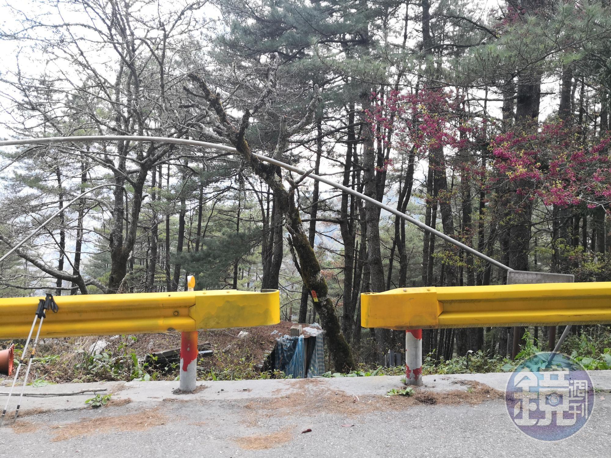 小缺口就是登山口。