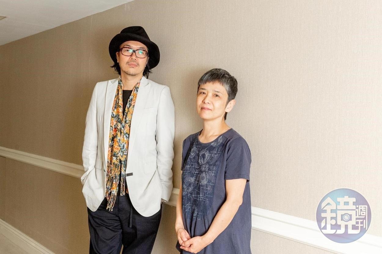 日本導演半野喜弘（左）的新片《亡命之途》將在台上映，右為監製小坂史子。
