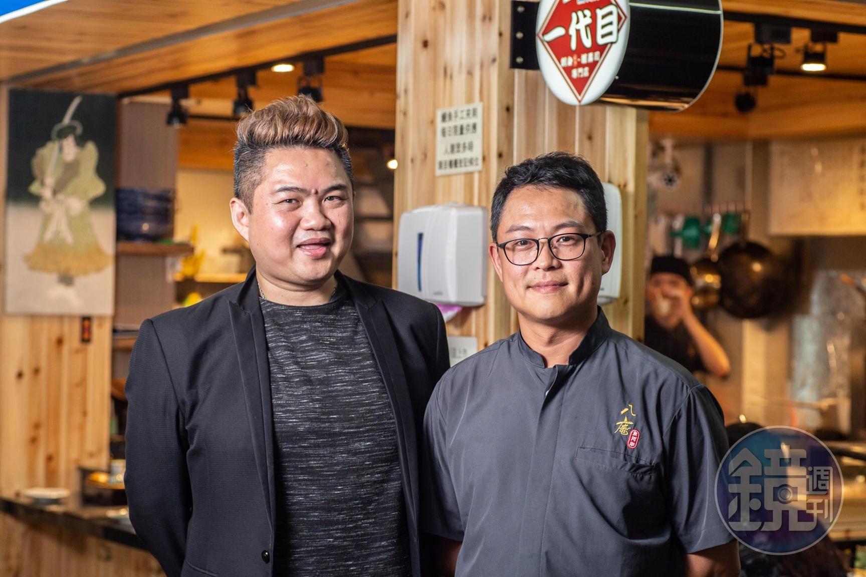 部落客踢小米(左)與吳國平(右)合作,在老市場開出人氣日本料理店。