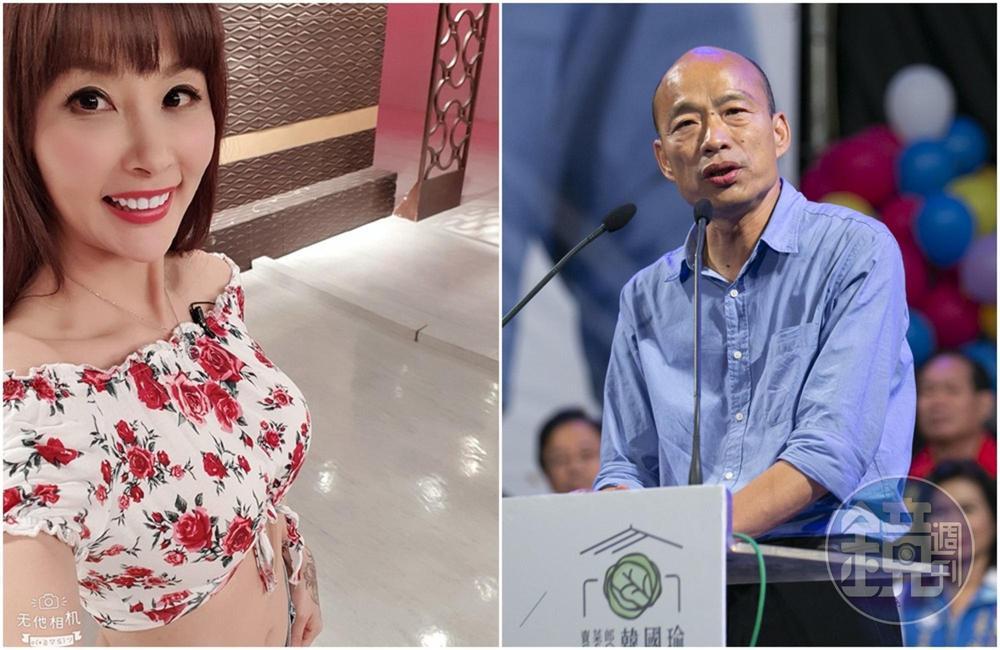 名嘴許聖梅日前開直播哭訴因為挺韓丟工作，韓國瑜關心「要不要幫忙找工作」。（左圖取自許聖梅臉書）