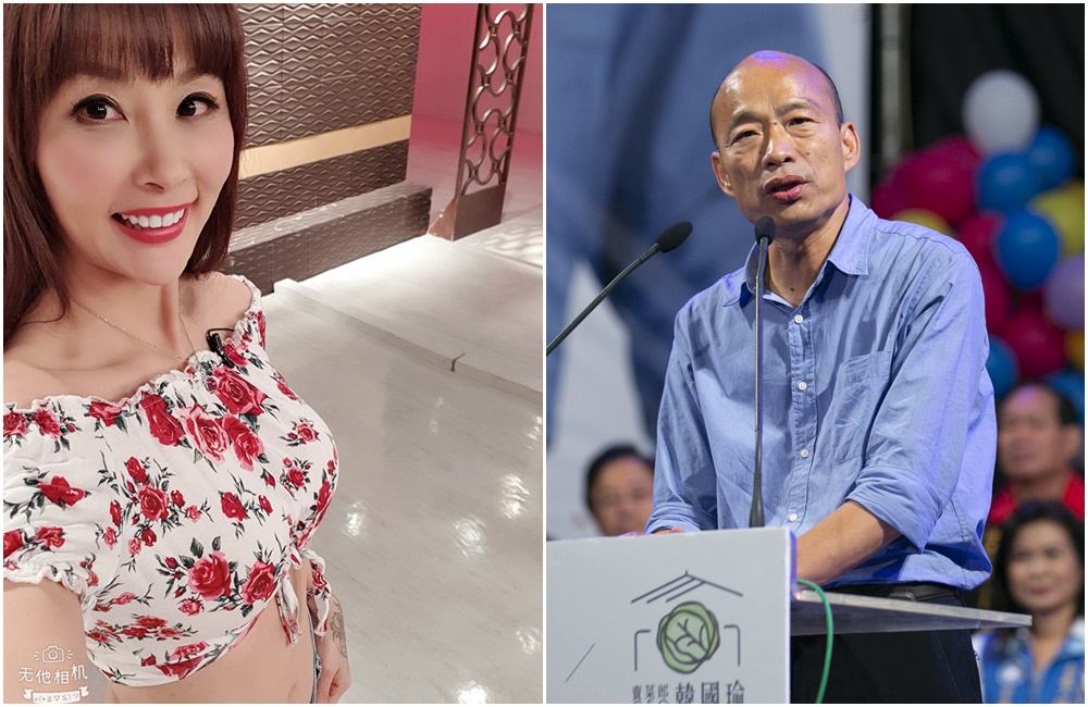 名嘴許聖梅日前開直播哭訴因為挺韓丟工作，韓國瑜關心「要不要幫忙找工作」。（左圖取自許聖梅臉書）