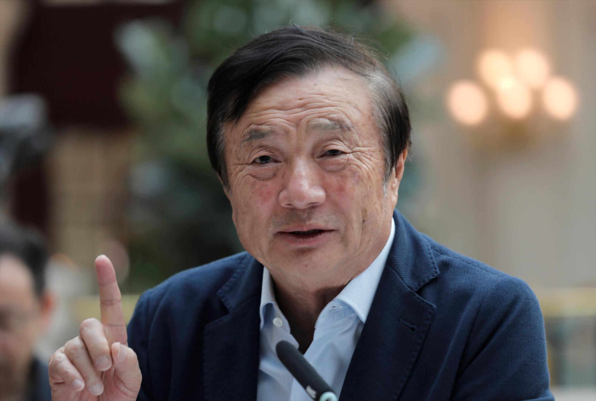 任正非上週接受媒體專訪，表示堅決反對中國禁止銷售iPhone的報復行為。（東方IC）