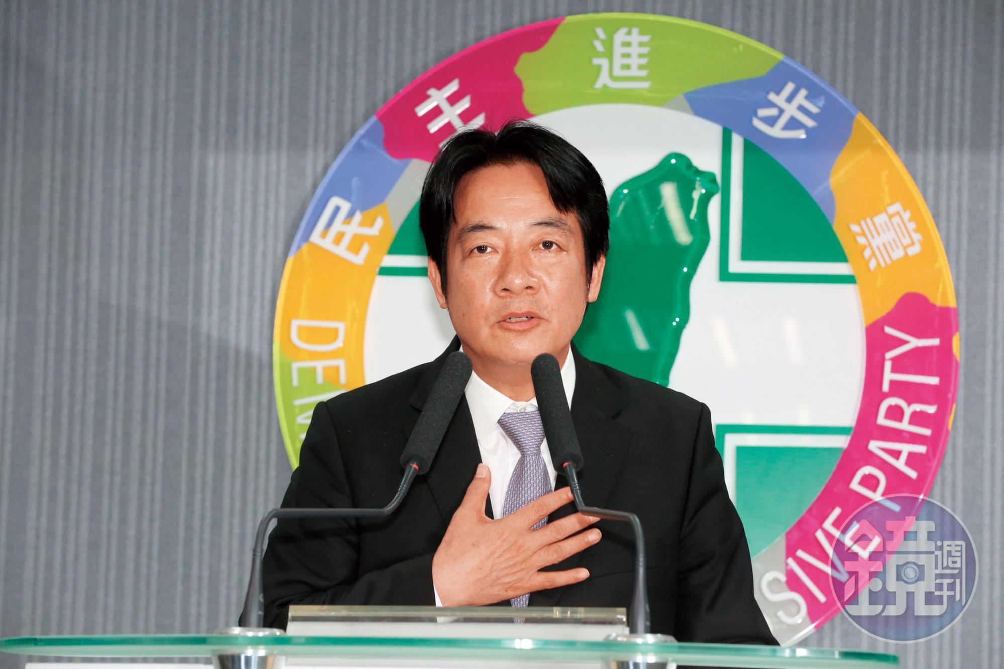 賴清德（圖）與尋求連任的蔡英文總統究竟要戰或和，這個禮拜民進黨召開的中執會將見真章。