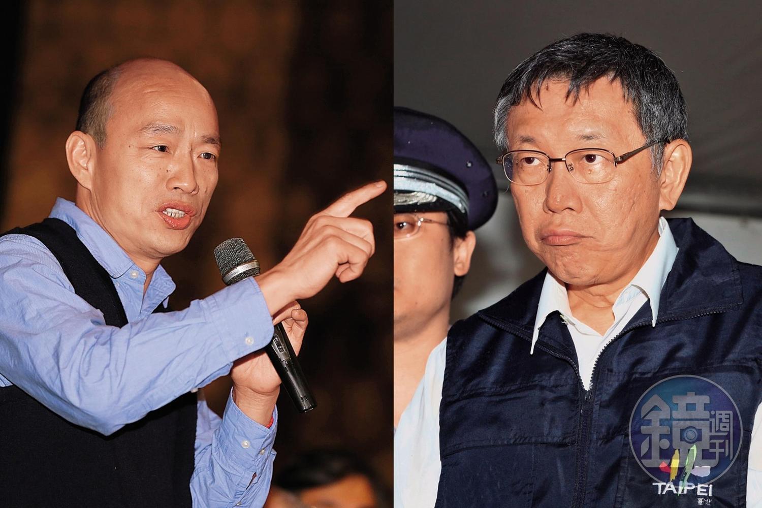 柯、韓總統民調拉近，柯P日前赴雄中演講，傳出韓市府暗自「卡柯」。而韓國瑜直搗柯P地盤，6月1日將出席凱道挺韓造勢大會。