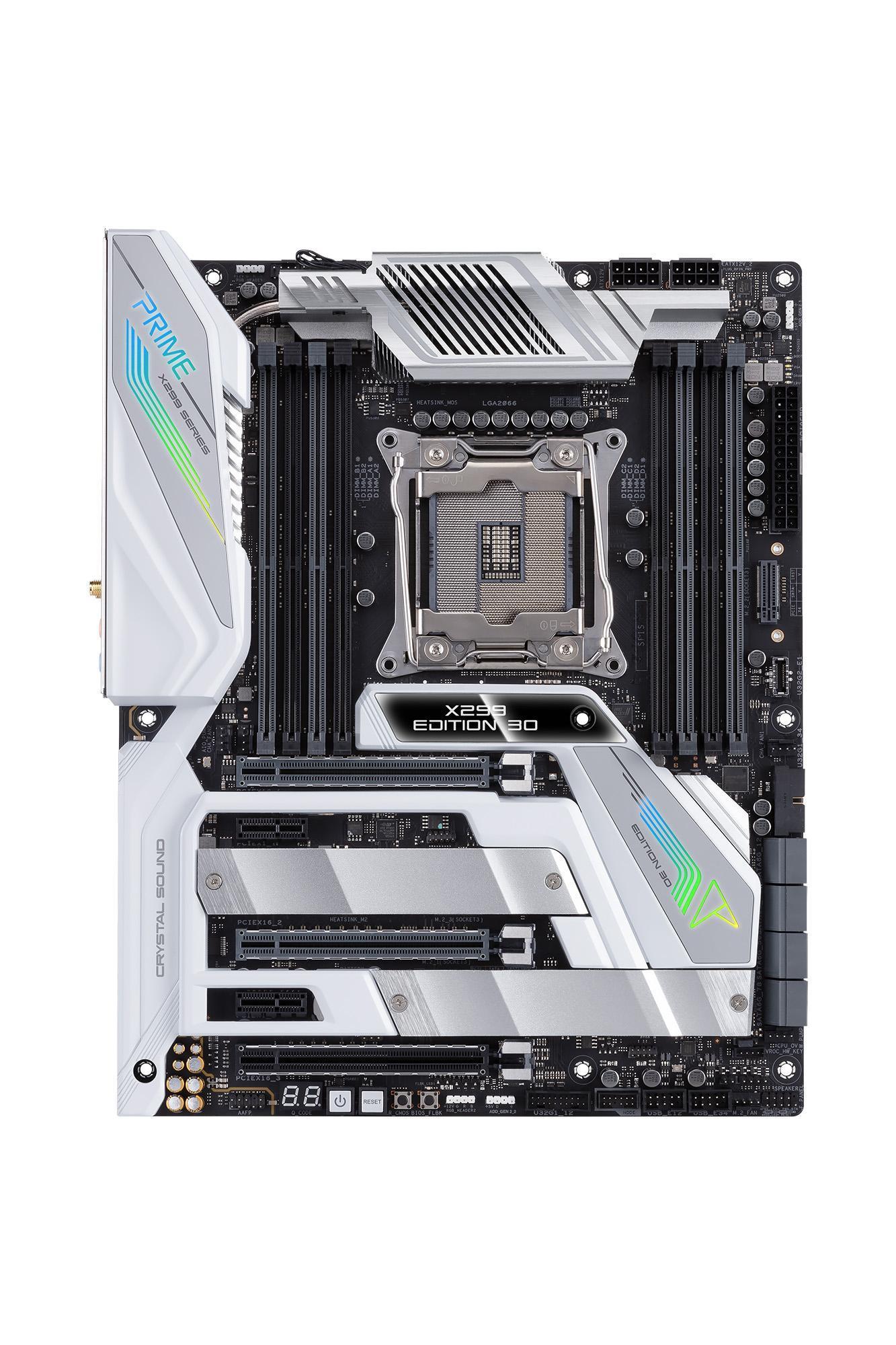 30週年設計的紀念LOGO，在這次發表的PRIME X299 Edition 30主機板也搶先採用。（華碩提供）