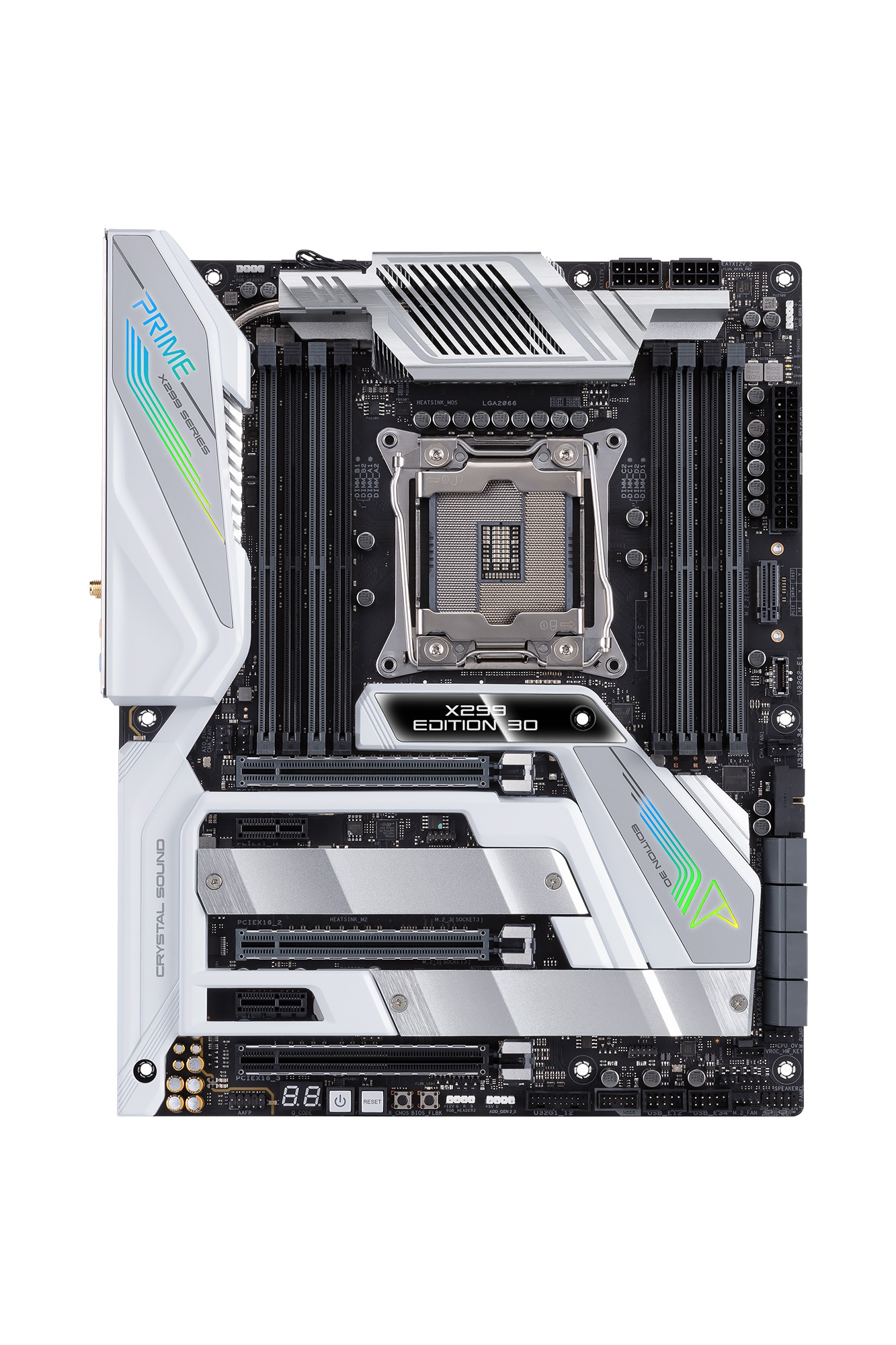 30週年設計的紀念LOGO，在這次發表的PRIME X299 Edition 30主機板也搶先採用。（華碩提供）