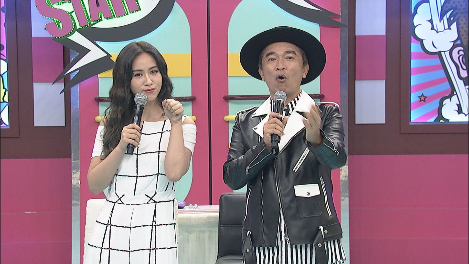 Sandy自曝就讀國中時，某年情人節被吳宗憲抓著臉親，吳宗憲還開心說「你的初吻被我奪走了哈哈哈！」（中天提供）