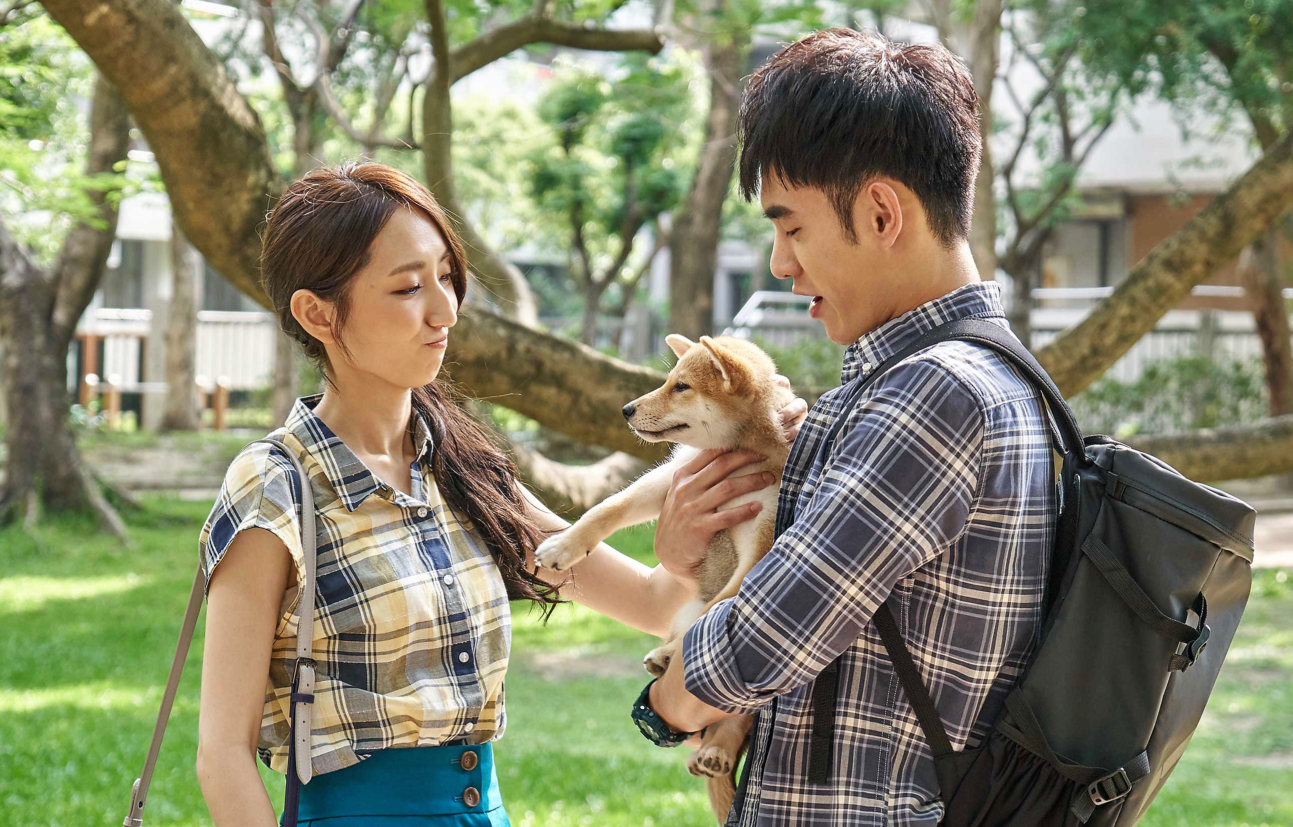 張書豪與柯佳嬿領養流浪犬sorry。（歐銻銻娛樂提供）