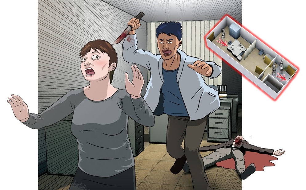 凶手邱鼎淯追殺女會計李恆霜。（圖為示意畫面）