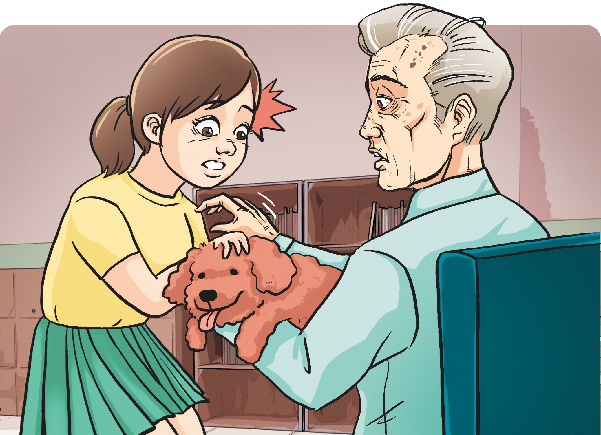 台中一名安親班男老師抱狗引來女童親近，卻趁機將另一隻手伸入女童衣服內摸胸，行徑惡劣。