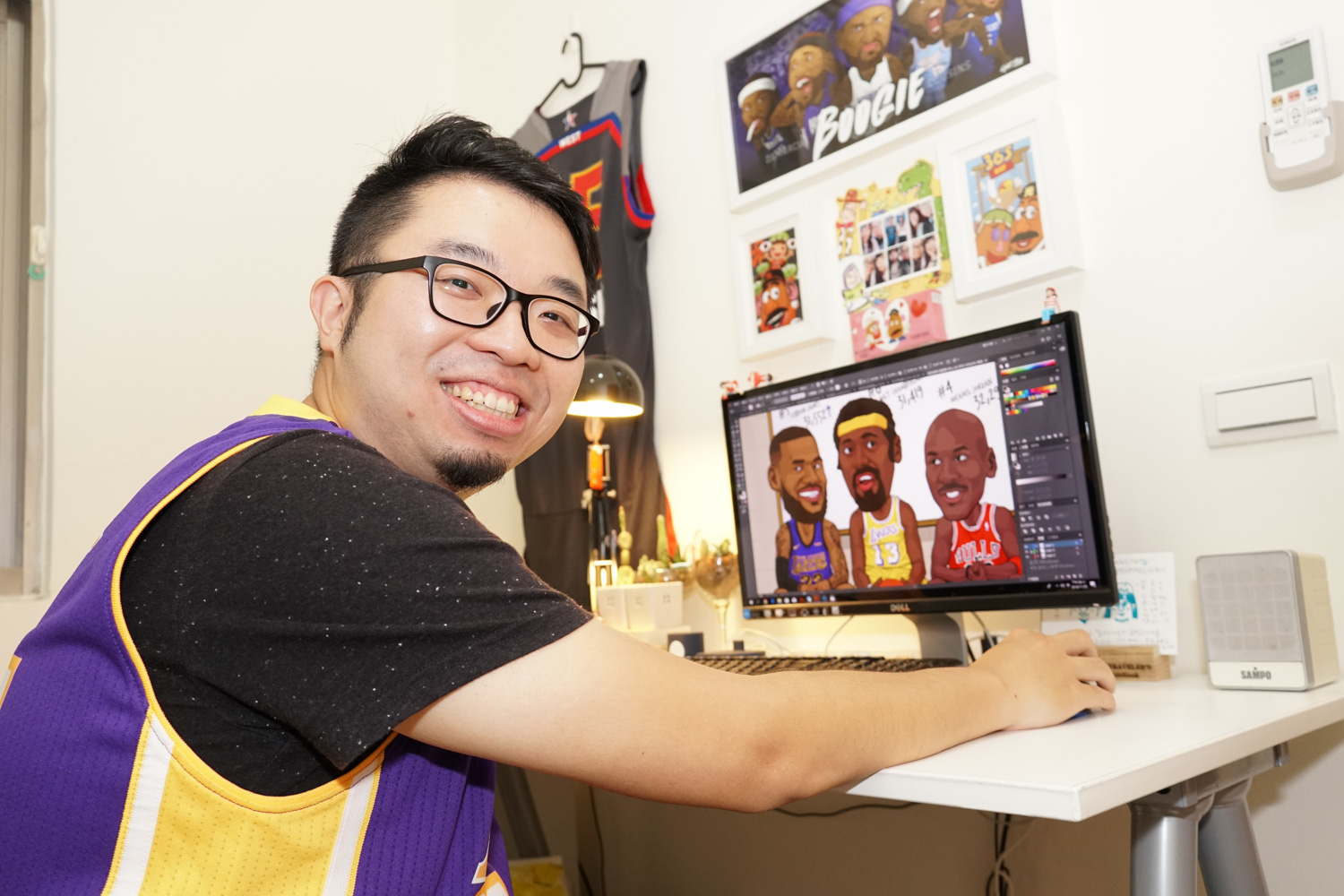 大學時意外成為運動插畫家，10年下來，陳光禹畫過的運動員估算將近500位。