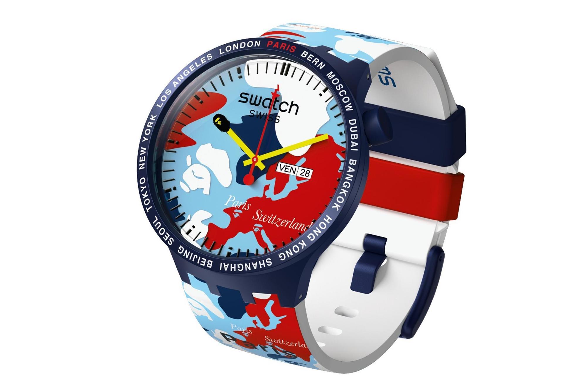 A BATHING APE® x SWATCH巴黎錶款。NT 4750 (I.T Taiwan Limited提供)
