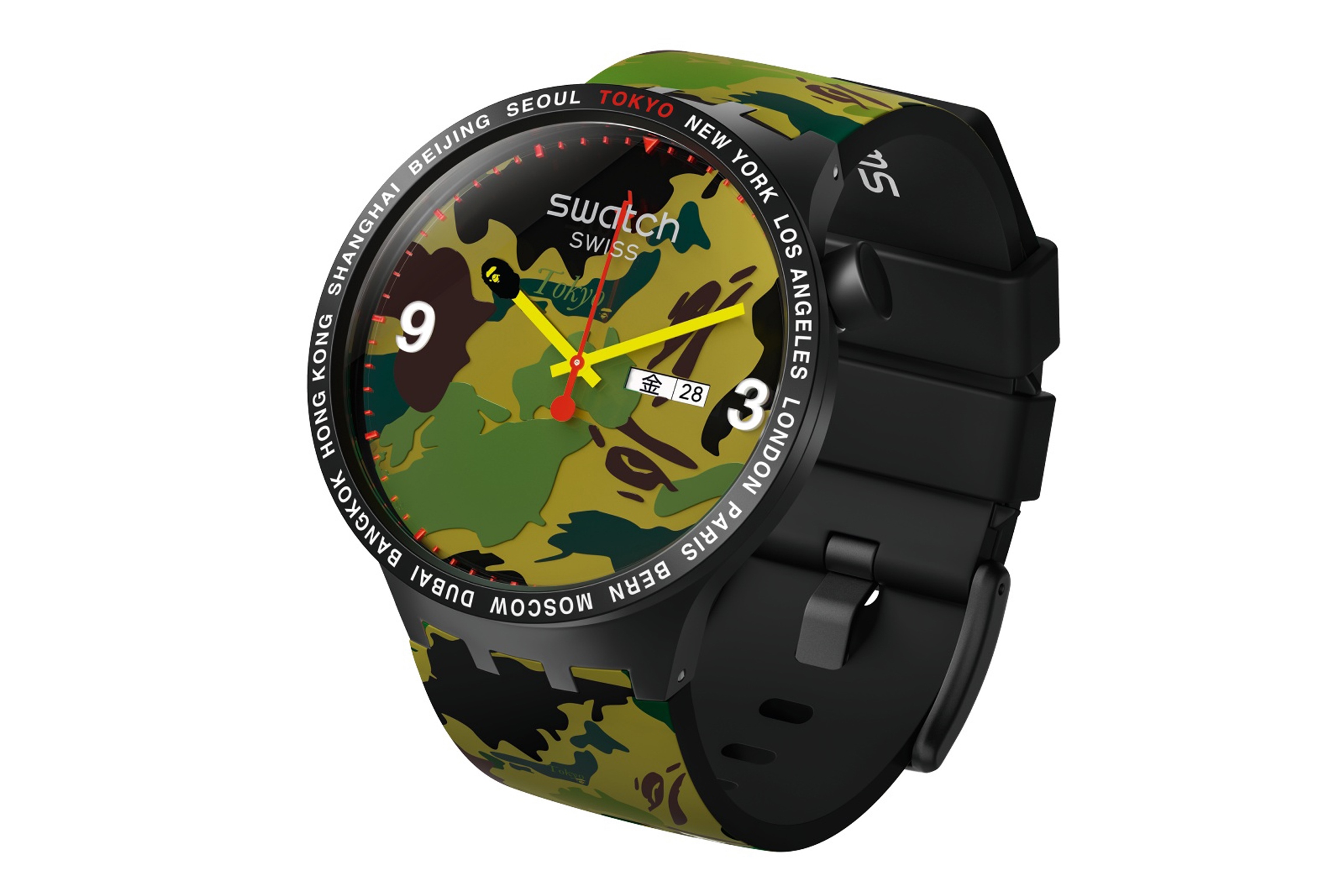 A BATHING APE® x SWATCH東京錶款。NT 4750 （I.T Taiwan Limited提供）