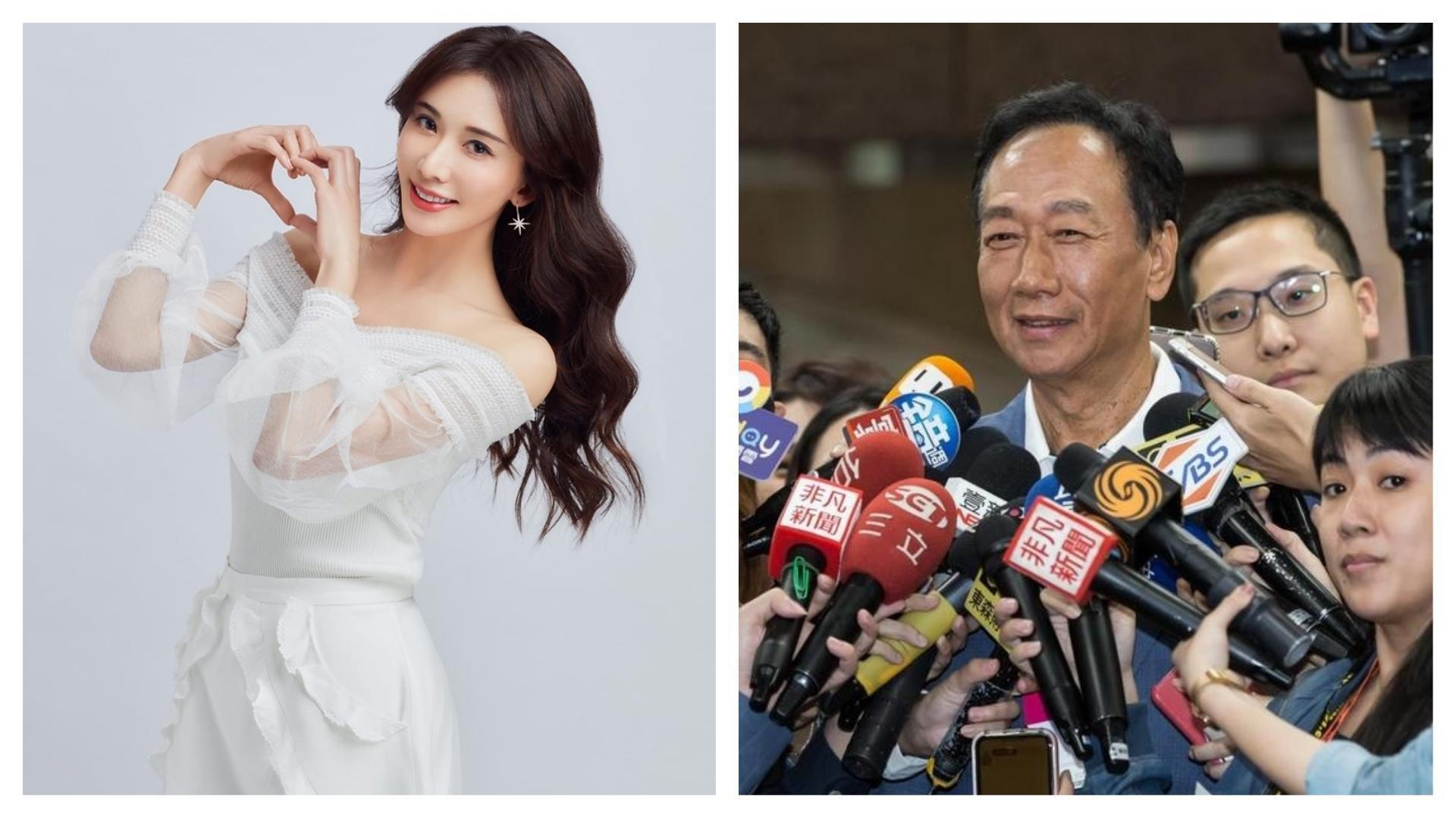 林志玲婚前與國民黨總統初選參選人郭台銘曾經有過一段緋聞，郭台銘今日以謝謝介紹人的說法祝福林志玲，也對她喊話說自己當選後歡迎回台灣生小孩。（左圖摘自林志玲臉書）