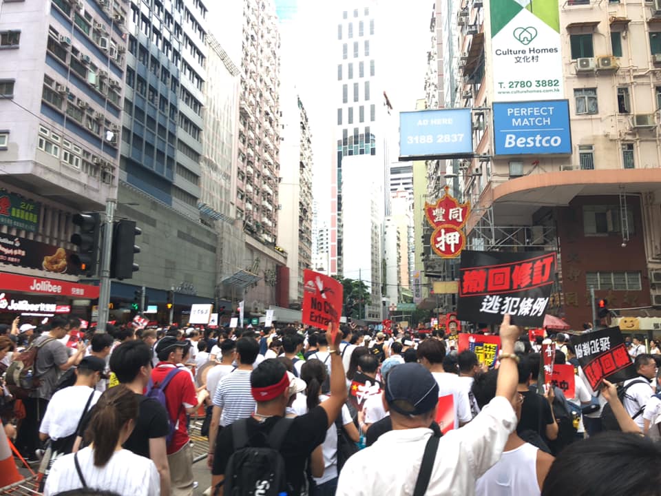 百萬港人上街抗議送中惡法，卻遭港府無視。（翻攝自全球集氣反送中 Global Solidarity with Hong Kong臉書）