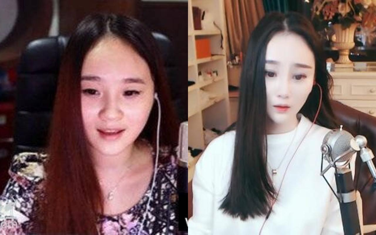 沈曼從月入人民幣兩千元的小護士（左圖），變成月入人民幣百萬的直播女神（右圖），買車買房，長相也判若兩人。（翻攝自網紅之家、YY直播）