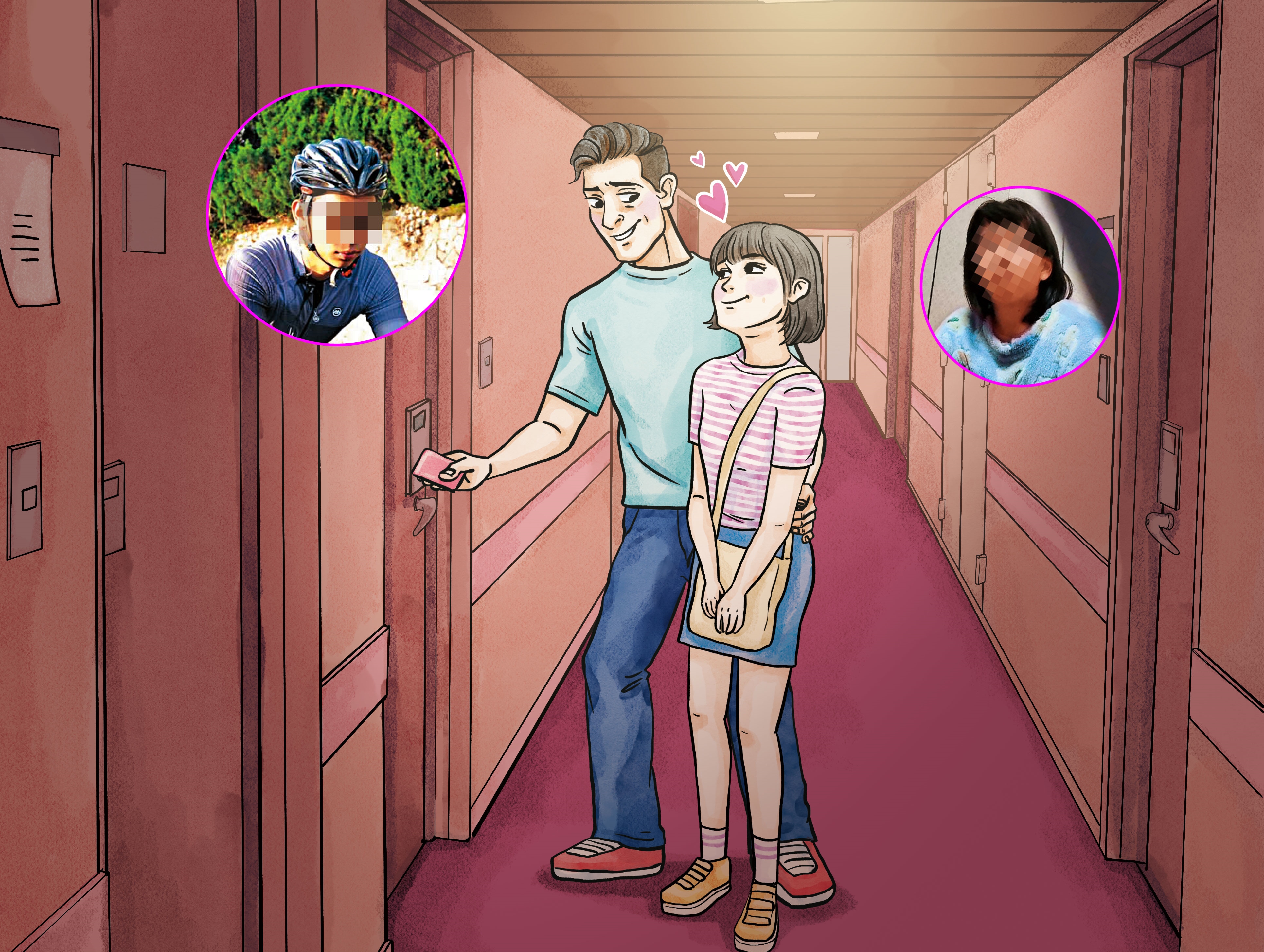 擔任自行車社團輔導員的蕭男，與年僅13歲的小敏到賓館開房間，房資還由女生支付。