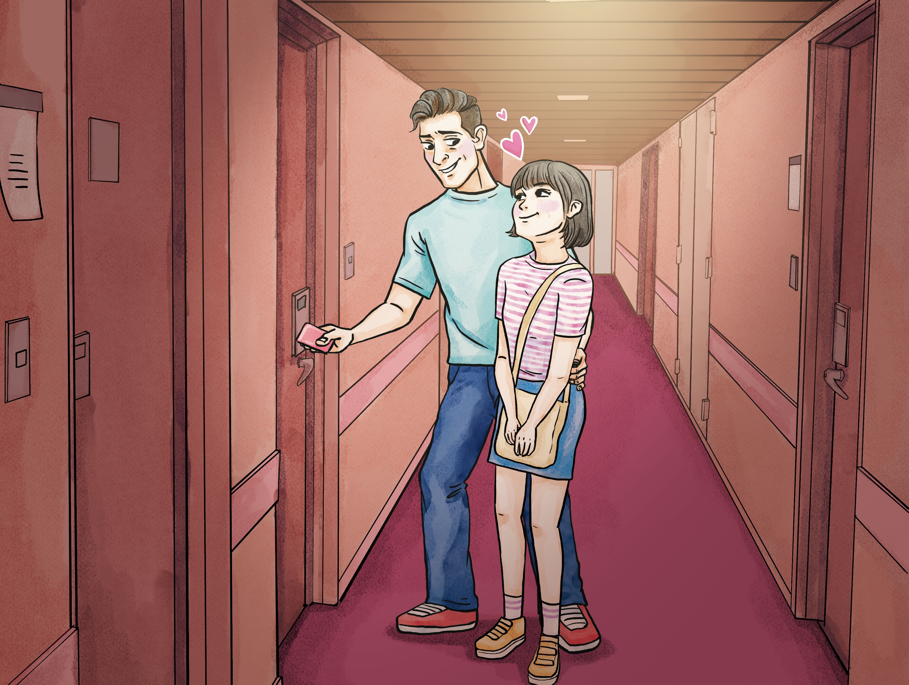 擔任自行車社團輔導員的蕭男，與年僅13歲的小敏到賓館開房間，房資還由女生支付。