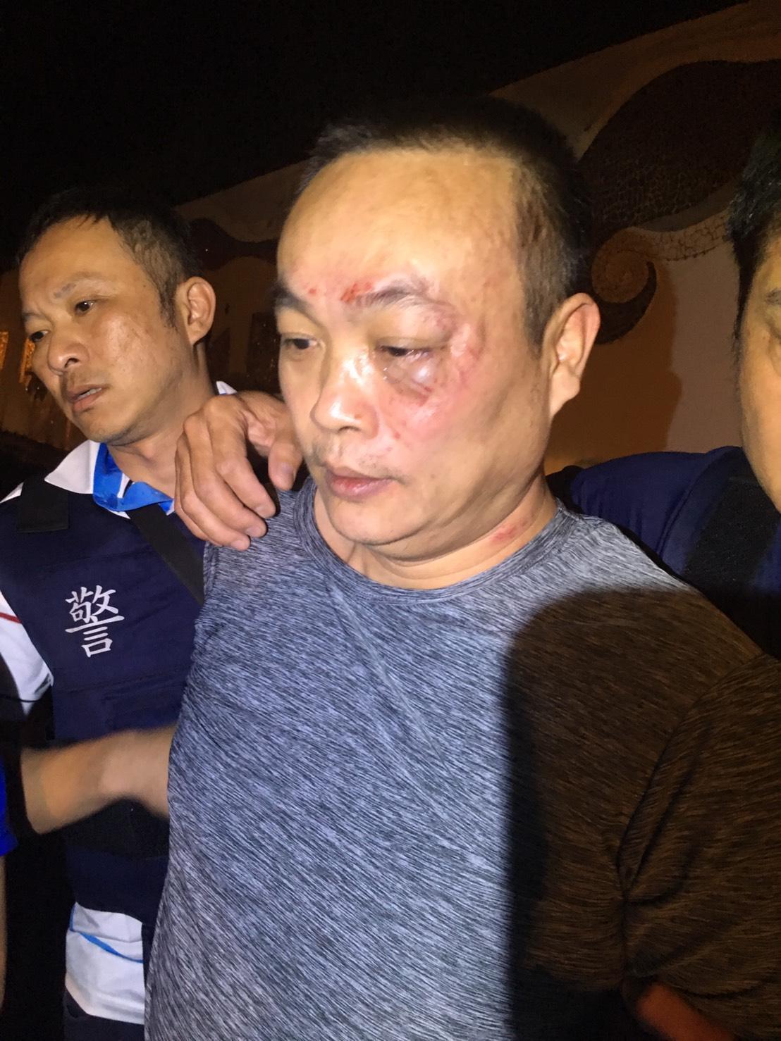 涉嫌殺警的梅姓嫌犯遭警方逮捕。（翻攝畫面）