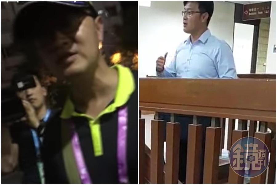 時任憲兵法務組組長的魏姓上校在世大運現場,竟對民眾表示自己是路人甲。(左圖翻攝youtube、右圖讀者提供)