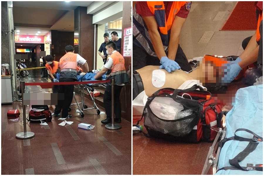 大同區某三溫暖前發生槍擊案，泊車組長遭客人朝眉心開槍，送醫不治。（翻攝畫面）