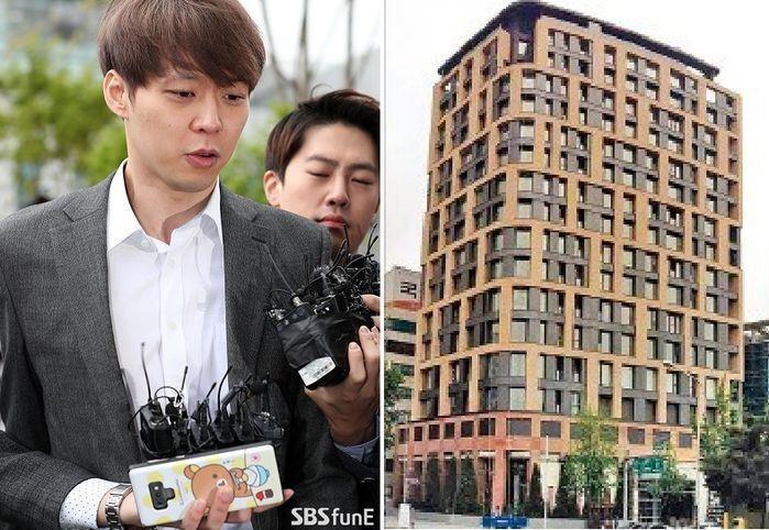 朴有天因涉嫌買毒、吸毒於4月底遭羈押,今韓媒爆料他以現居的豪宅(右圖)扺押借款,負債逾台幣1.4億元。(翻攝自SBS新聞網)
