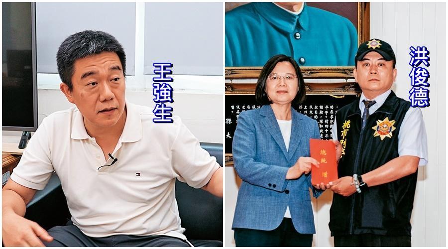 小隊長王強生英勇進入車行,安撫歹徒情緒,另一名小隊長洪俊德則接手後續聯繫協調任務,是讓此次挾持案平安落幕的功臣。(警方提供)