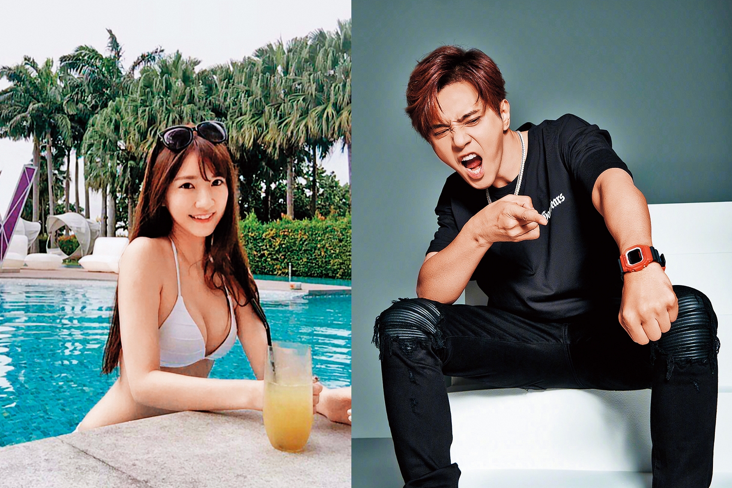 于大夢在PTT上有很高評價，除了「超胸」「極品」外，甚至有人稱她為「真人版娜美」。（翻攝自于大夢IG）／羅志祥（小豬）自出道後緋聞不少，但遇到周揚青後就安定了下來。（翻攝自羅志祥微博）