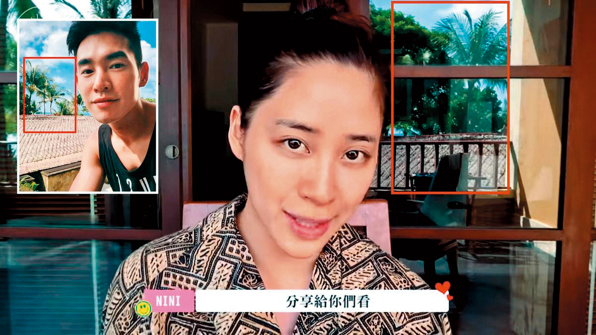 歐陽妮妮和張書豪先後上傳在峇里島的照片，又被抓包背景是同一間酒店。 
