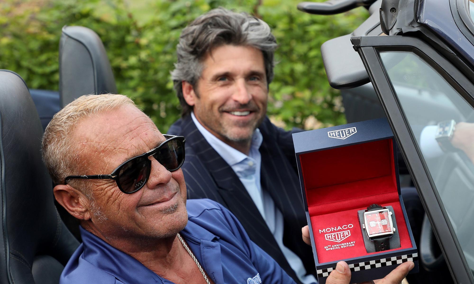 Steve McQueen之子Chad McQueen與泰格豪雅品牌大使Patrick Dempsey一同出席Monaco新品發佈活動。