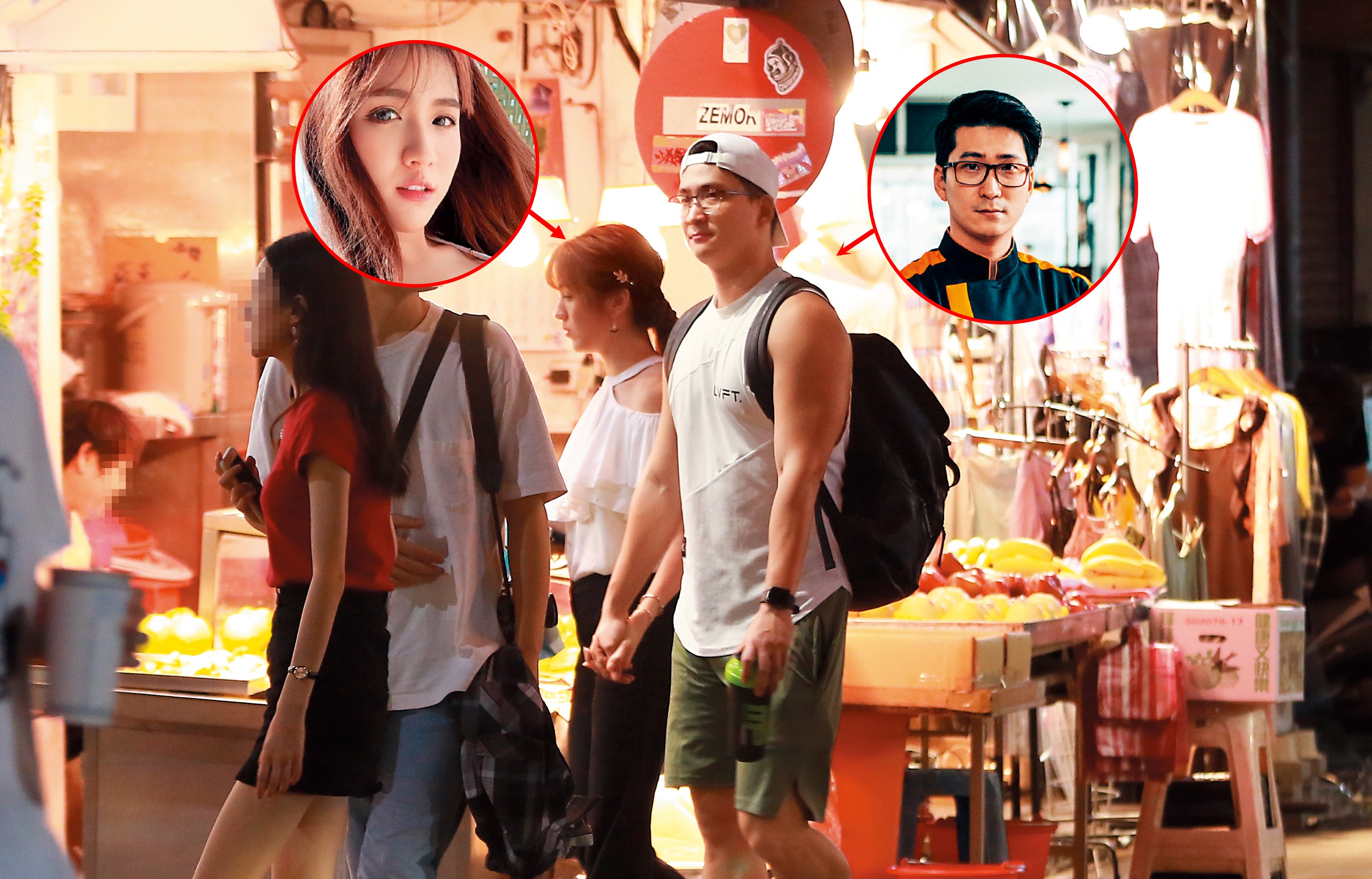 6/4 21：47，兩人打完牙祭後，一路十指緊扣走回家，不時停下來閒逛。